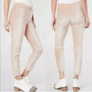 NWOT Free people cream velvet high waist pants 25